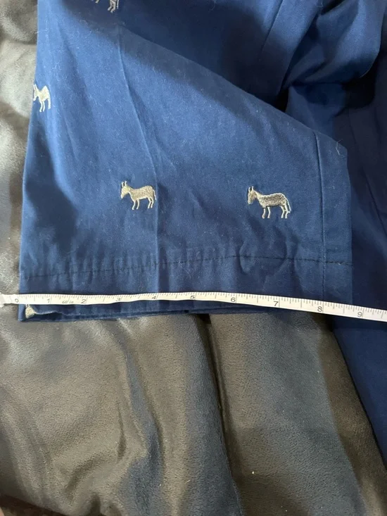 Orvis Navy Chino Pants with gray donkey Embroidery - Picture 4 of 8